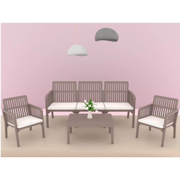 Градински комплект 4 части Lizbon Lounge Set капучино RAINBOW - Image 4