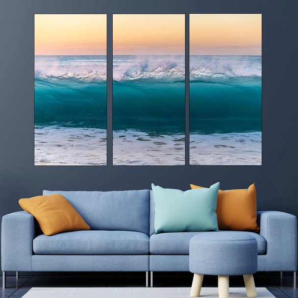 Синя океанска вълна - картина пано за стена - Image 2