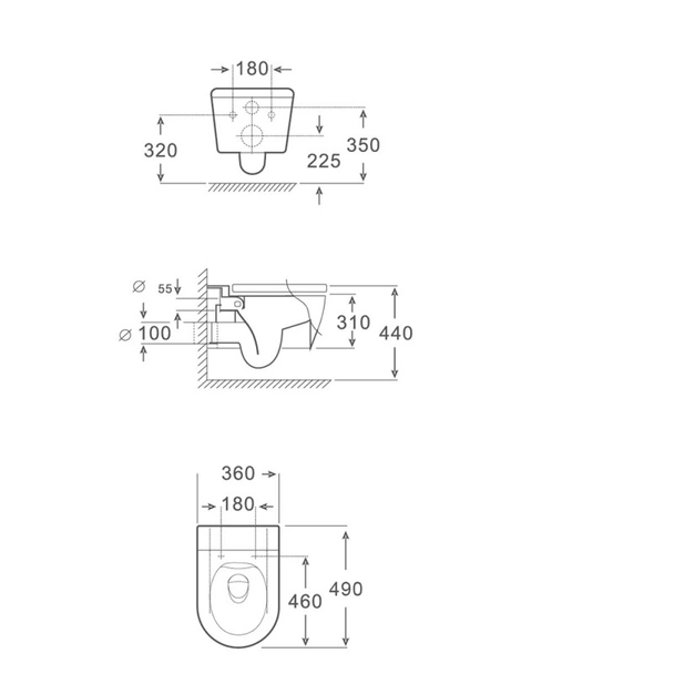 Стенна тоалетна чиния с биде 4937W BIDET INTER CERAMIC - Image 7