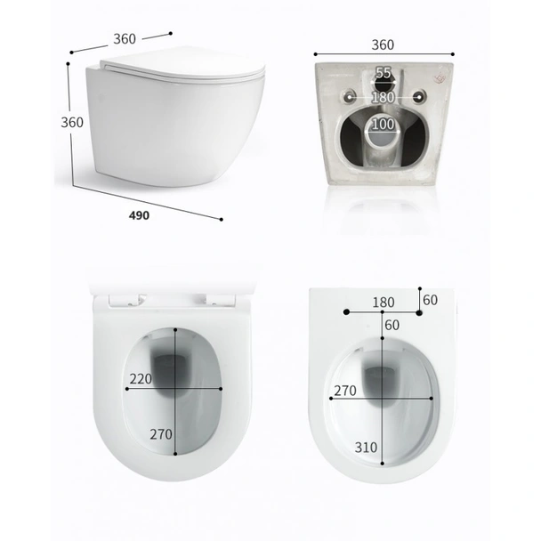 Стенна тоалетна чиния с биде 4937W BIDET INTER CERAMIC - Image 6