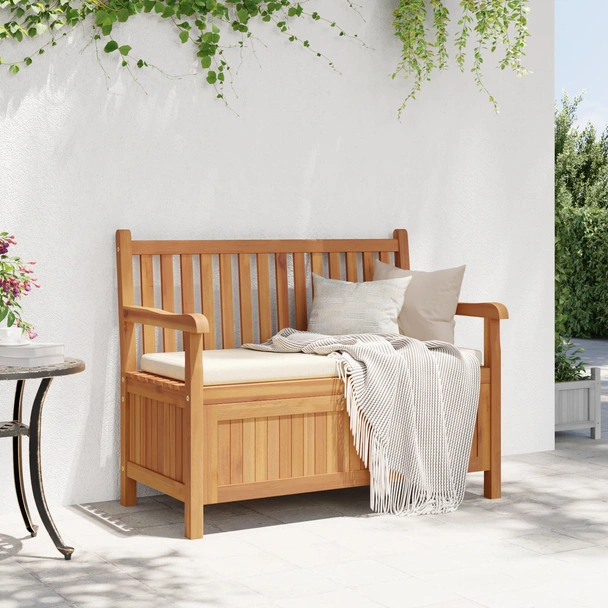 Градинска Пейка за Съхранение Кафяво 228 x 60 x 90 см - VL42001959 - Image 4