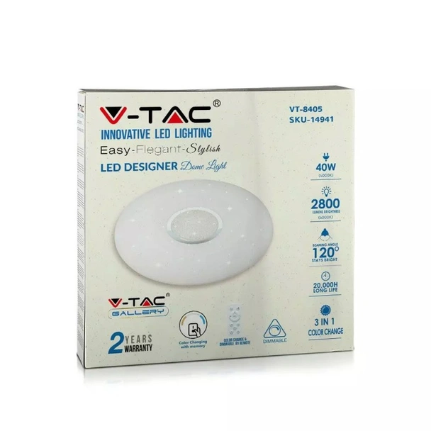 Лед плафон 3в1 с дистанционно и шайба 40 W V-TAC - Image 2