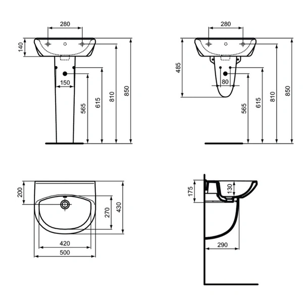 Мивка 50 cm без отвор за смесител Ulysse Vidima - Image 2