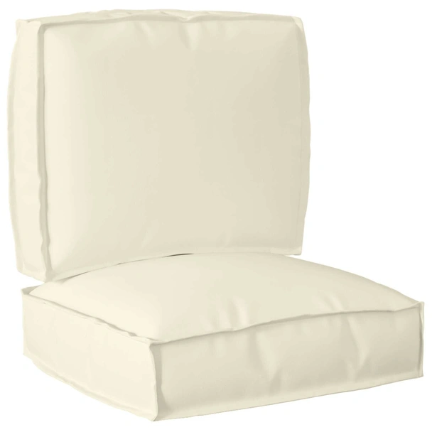 2 Части Кушетка Комплект Кремав Оксфорд Тъкан - Image 2