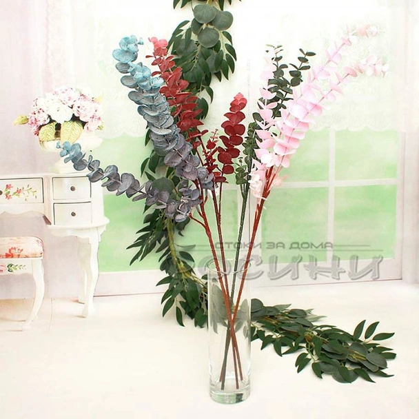 Декоративен стрък Цветен евкалипт 75 см - Image 6