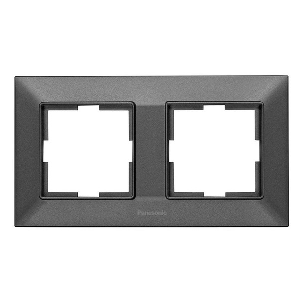 Двойна хоризонтална рамка Arkedia Slim тъмносива PANASONIC