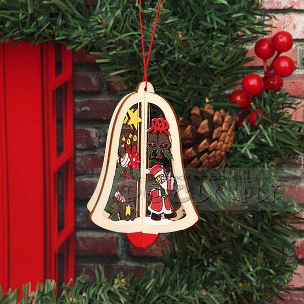 Коледна дървена 3D играчка за закачане - Image 4
