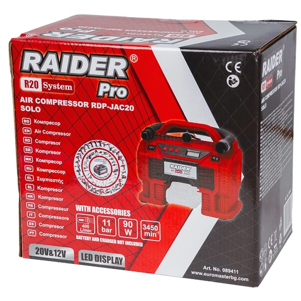 Компресор с LED дисплей 12/20 V Solo RDP-JAC20 RAIDER - Image 4