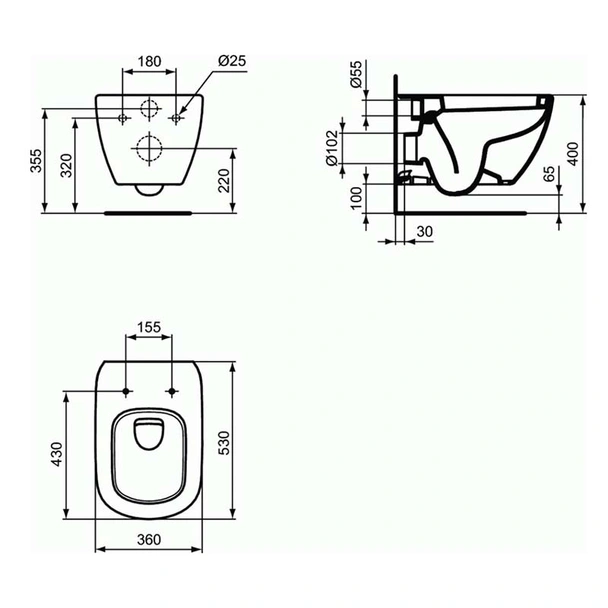Конзолна тоалетна чиния Tesi Vidima - Image 2