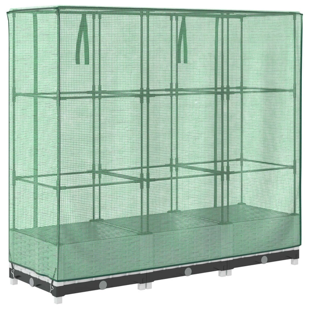 Повдигната леха с покривало, 120x40x123 см - Бял сандък - Image 6