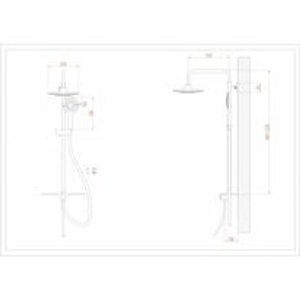 Тръбно стационарно окачване с подвижен душ и лавица IC-6106 - Image 3