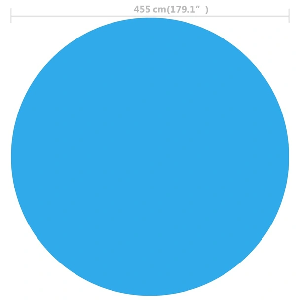 Плаващо соларно кръгло покривало за басейн, PE, 455 см, синьо - Image 3