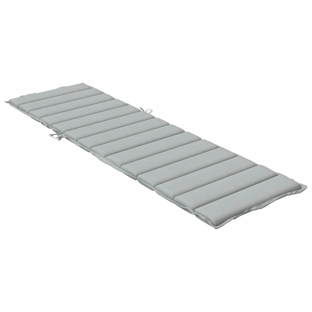 Шалте за шезлонг - меланж светлосиво - 200x50x4 см - плат - VL4002498 - Image 4