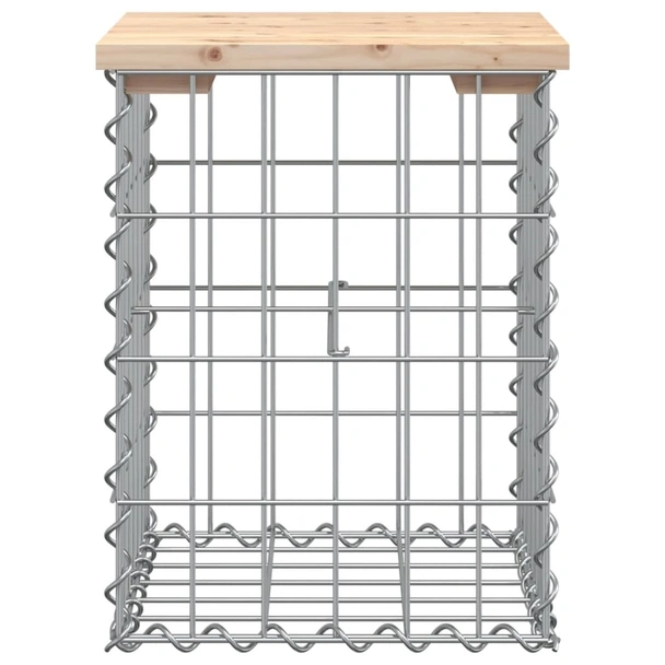 Градинска пейка габионен дизайн 33x31x42 см борово дърво масив - VL834326 - Image 3