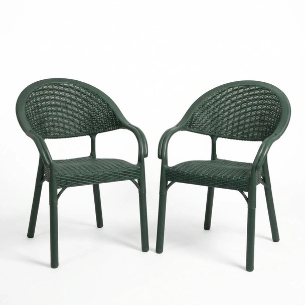 Градински стол Bamboo Rattan зелен MEVSIM - Image 5