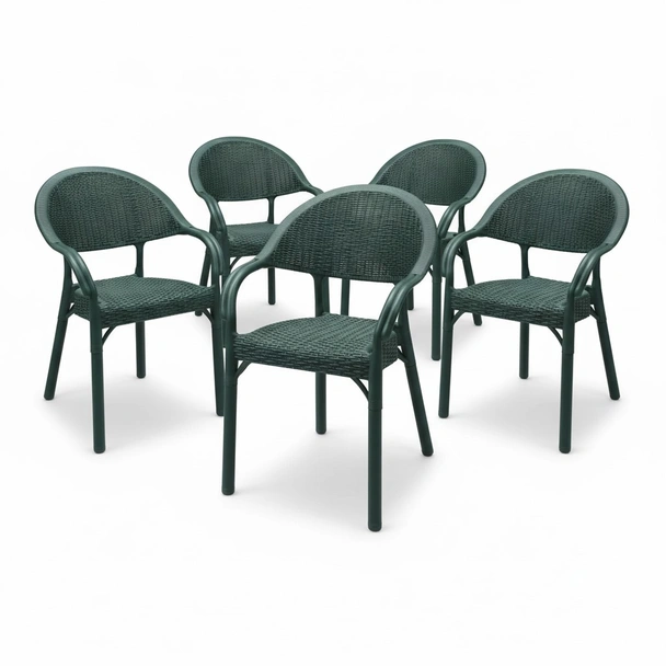 Градински стол Bamboo Rattan зелен MEVSIM - Image 6