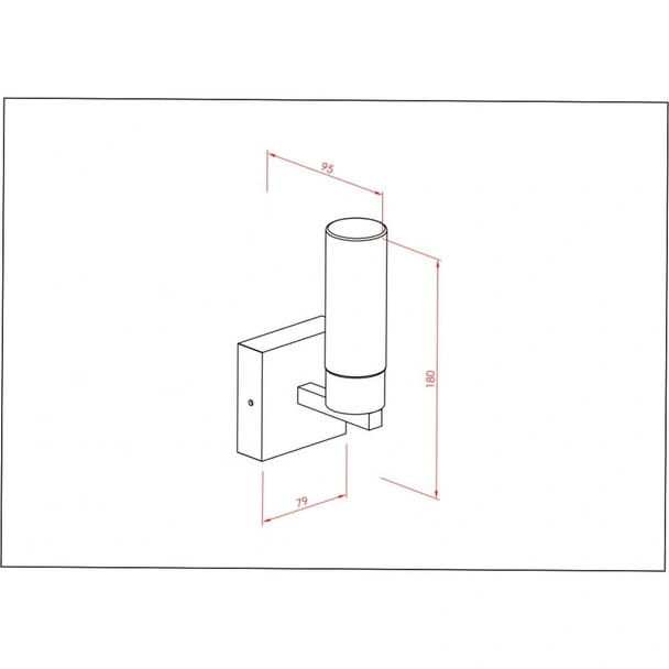 LED осветително тяло за баня 7.9х18х9.5 см хром INTER CERAMIC - Image 2