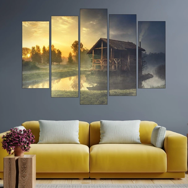 Малка къща в гората - картина пано за стена - Image 3