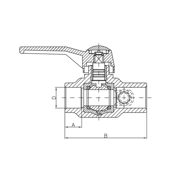 Полипропиленов сферичен кран с дренажен вентил ф40 мм HP TREND - Image 2