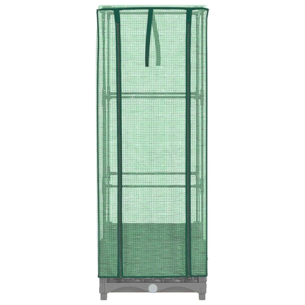 Повдигната леха с покривало, 40x40x123 см - Светлосив сандък - Image 4