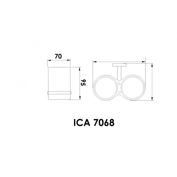 Двойна поставка за четки за зъби Арго ICA 7068 INTER CERAMIC - Image 2