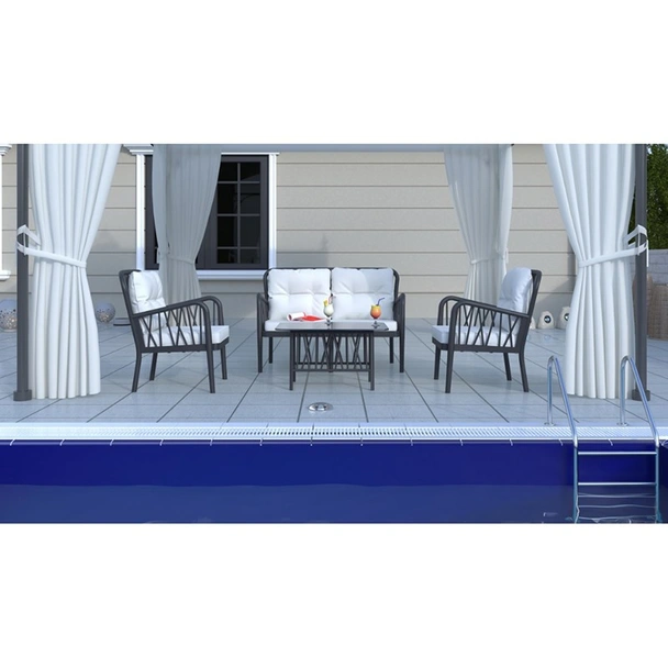 Градински комплект 4 части Gala Lounge Set антрацит RAINBOW - Image 2