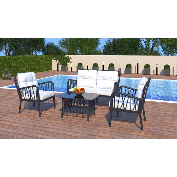 Градински комплект 4 части Gala Lounge Set антрацит RAINBOW - Image 3