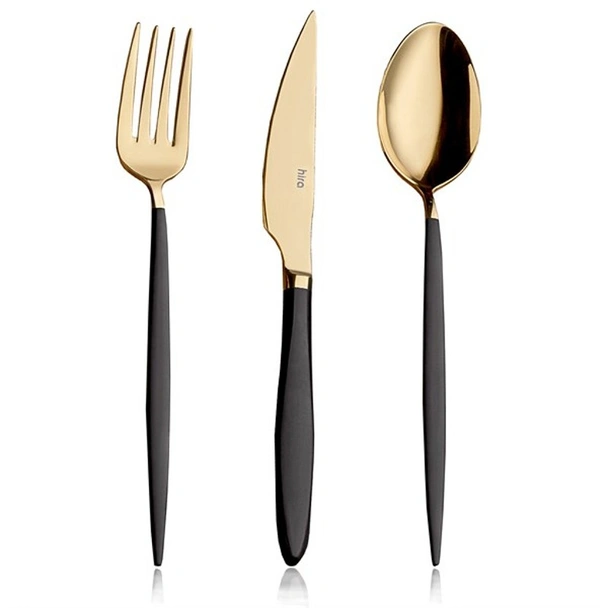 Комплект прибори 18 части Злато и черно Istanbul HIRA - Image 2