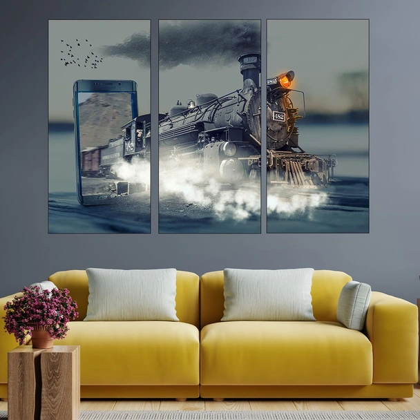 Манипулация влак с парен локомотив - картина пано за стена - Image 2