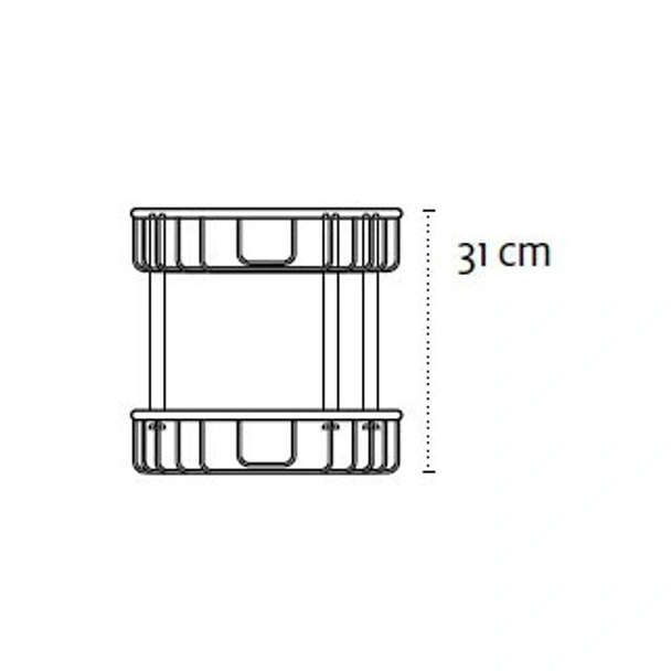 Двойна етажерка за баня с дълбоки кошнички бял мат KAPITAN - Image 2