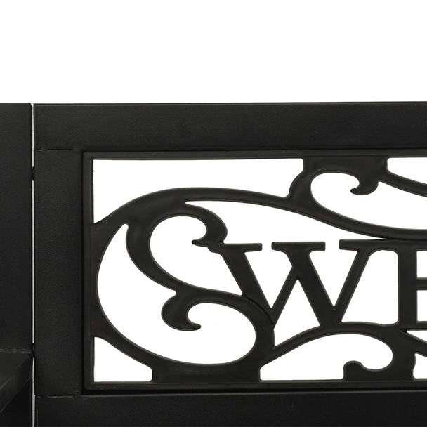 Градинска пейка люлка, 125 см, стомана и пластмаса, черна - Image 7