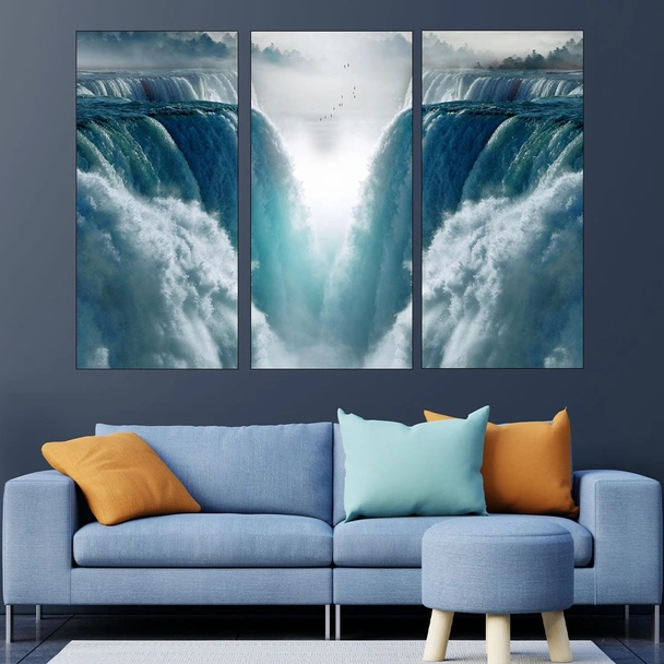 Пейзаж водопади  - картина пано за стена - Image 2