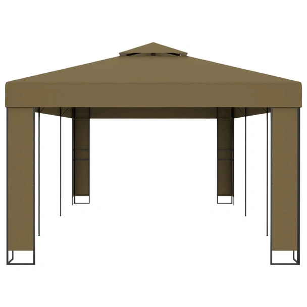 Шатра с двоен покрив, 3x6 м, таупе, 180 г/м² - Image 3