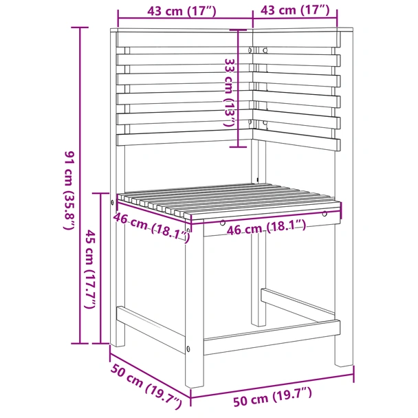 5 части комплект градинска пейка от масивно акациево дърво - VL3328690 - Image 11