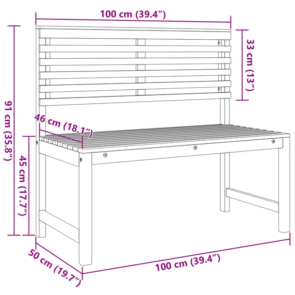 5 части комплект градинска пейка от масивно акациево дърво - VL3328690 - Image 12