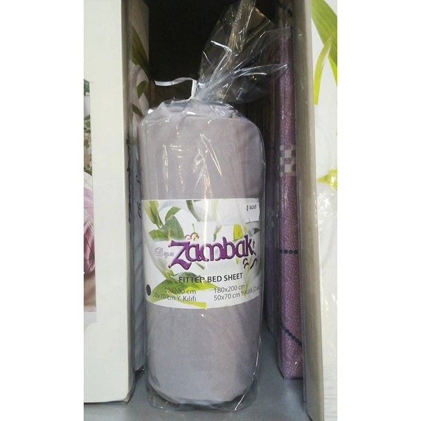 Чаршаф с ластик 100x200 см + калъфка Cylinder Grey ZAMBAK - Image 2