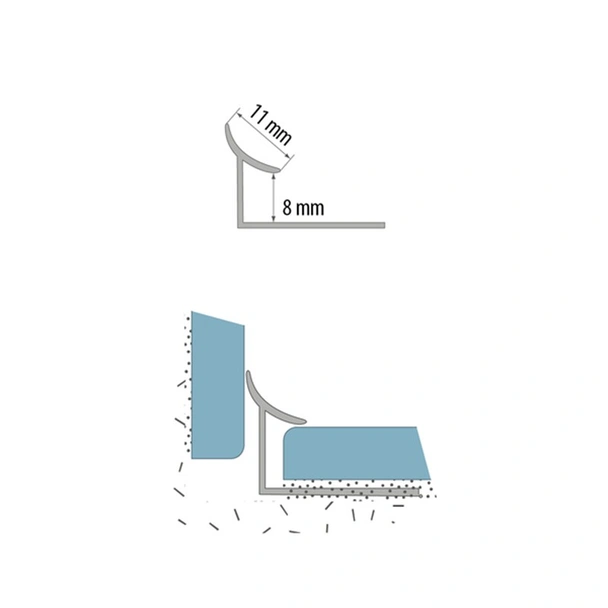 Лайстна за вътрешен ъгъл 8 мм 2.5 м слонова кост CEZAR - Image 2