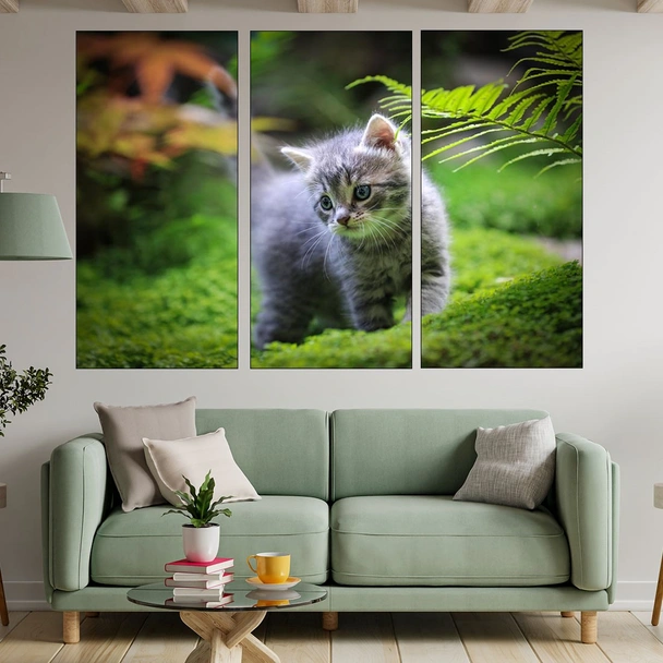 Малко коте в гората - картина пано за стена - Image 2