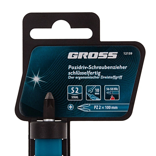 Отвертка с трикомпонентна дръжка PZ2 х 100 мм GROSS - Image 4