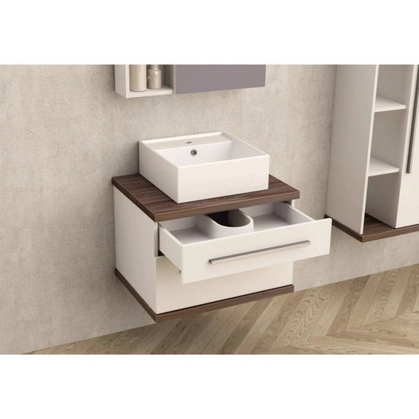 Шкаф за баня Ария 60х46х44см бял/сив INTER CERAMIC - Image 2