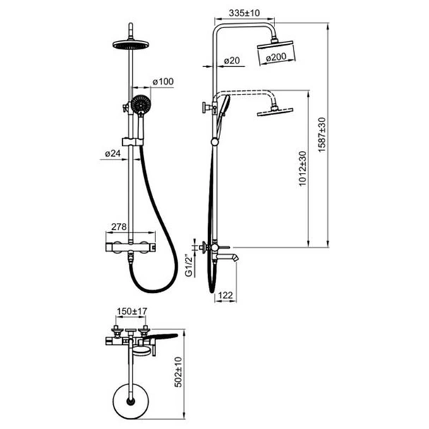Душ колона вана-душ PHOENIX-N черна FAYANS - Image 2