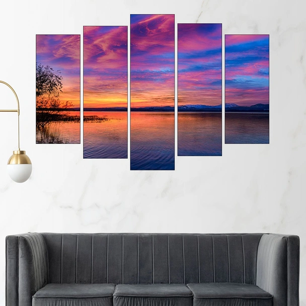 Красив залез над водата - картина пано за стена - Image 3
