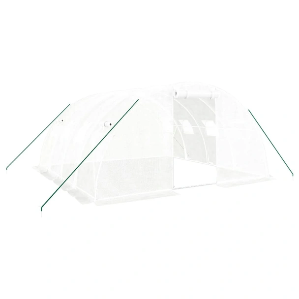 Оранжерия със стоманена рамка бяла 16 м² 4x4x2 м