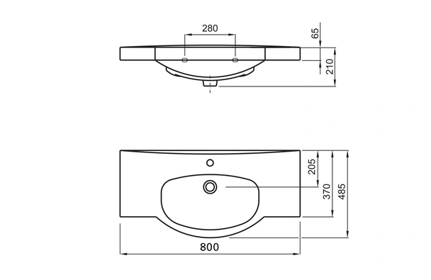 Умивалник  върху мебел с отвор  800 нео бял - Image 2