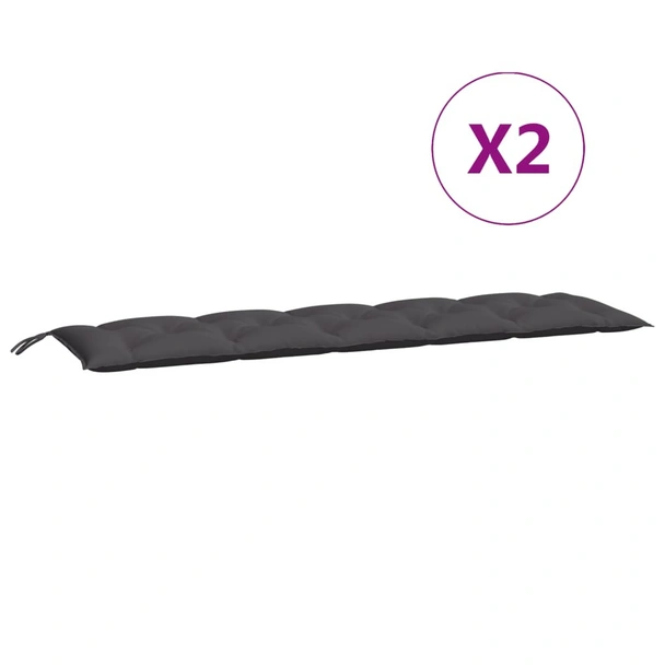 Възглавници за градински пейки 2 бр антрацит 180x50x7 см плат - VL361716 - Image 5