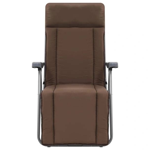 Сгъваеми градински столове с възглавници, 2 бр., кафяви - Image 2