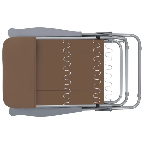 Сгъваеми градински столове с възглавници, 2 бр., кафяви - Image 6