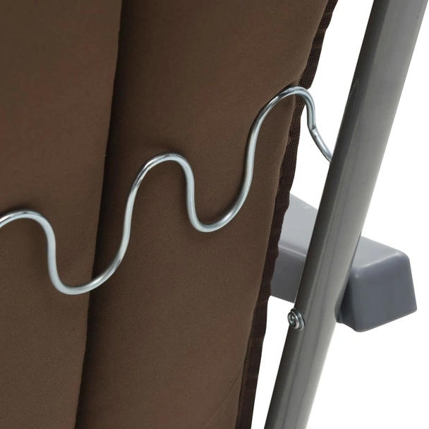 Сгъваеми градински столове с възглавници, 2 бр., кафяви - Image 9