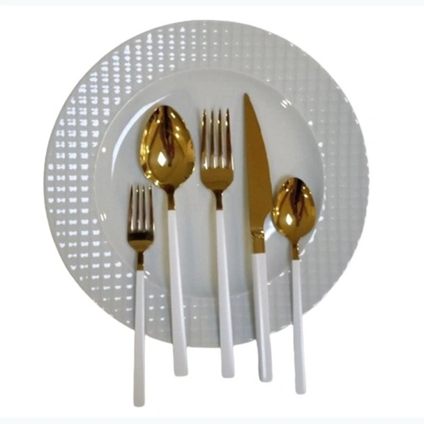 Комплект прибори 30 части злато и бяло Cubuk HIRA - Image 3