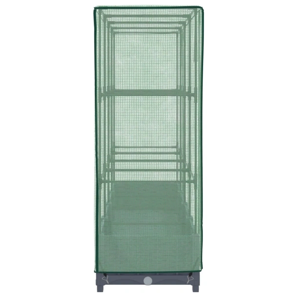 Повдигната леха с покривало, 160x40x123 см - синьо сив сандък - Image 5